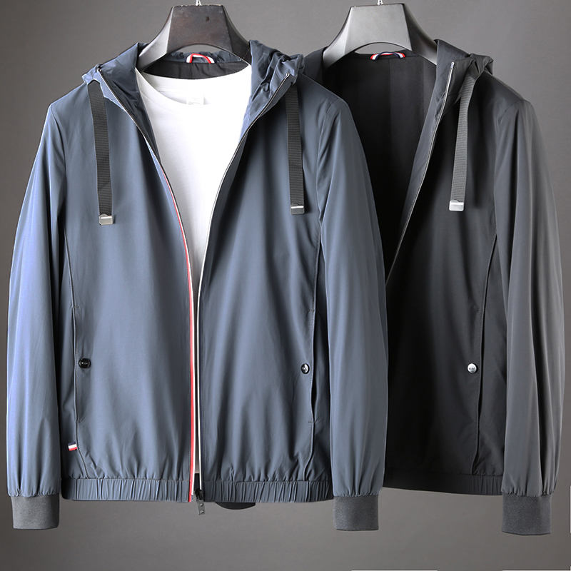 JSBD fall bomber jacket men's black solid size 3XL jacket men's hooded zipper jacket T200502