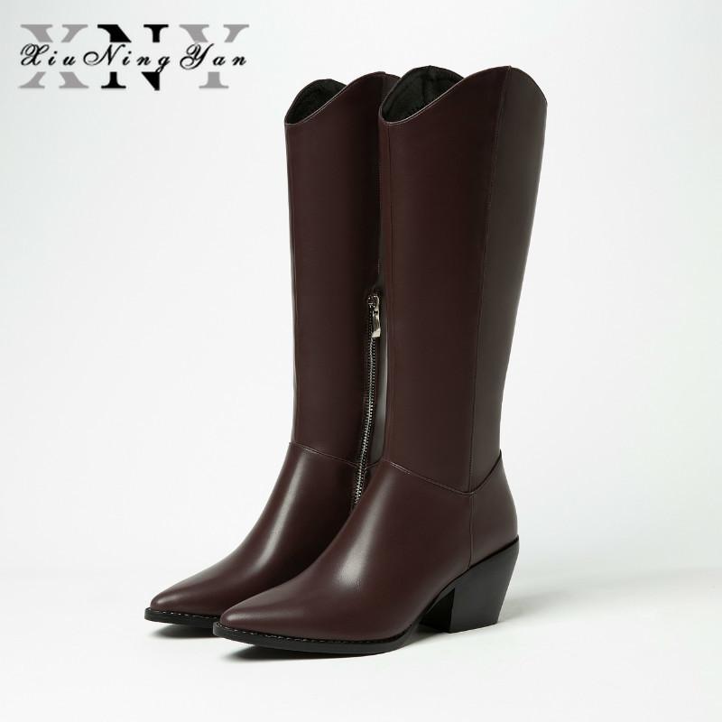 Xiuningyan Brand Women Knee High Boots Sheepskin Leather Fashion Boots Zipper Handmade Club Fashion Shoes Woman Female Footwear, Black
Xiuningyan Brand Women Knee High Boots Sheepskin Leather Fashion Boots Zipper Handmade Club Fashion Shoes Woman Female Footwear, Black