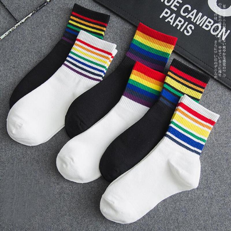 2020 Autumn Winter Women Socks Hip Hop Striped Rainbow Middle Harajuku Streetwear Cotton Funny Men Socks Gift For Christmas
2020 Autumn Winter Women Socks Hip Hop Striped Rainbow Middle Harajuku Streetwear Cotton Funny Men Socks Gift For Christmas