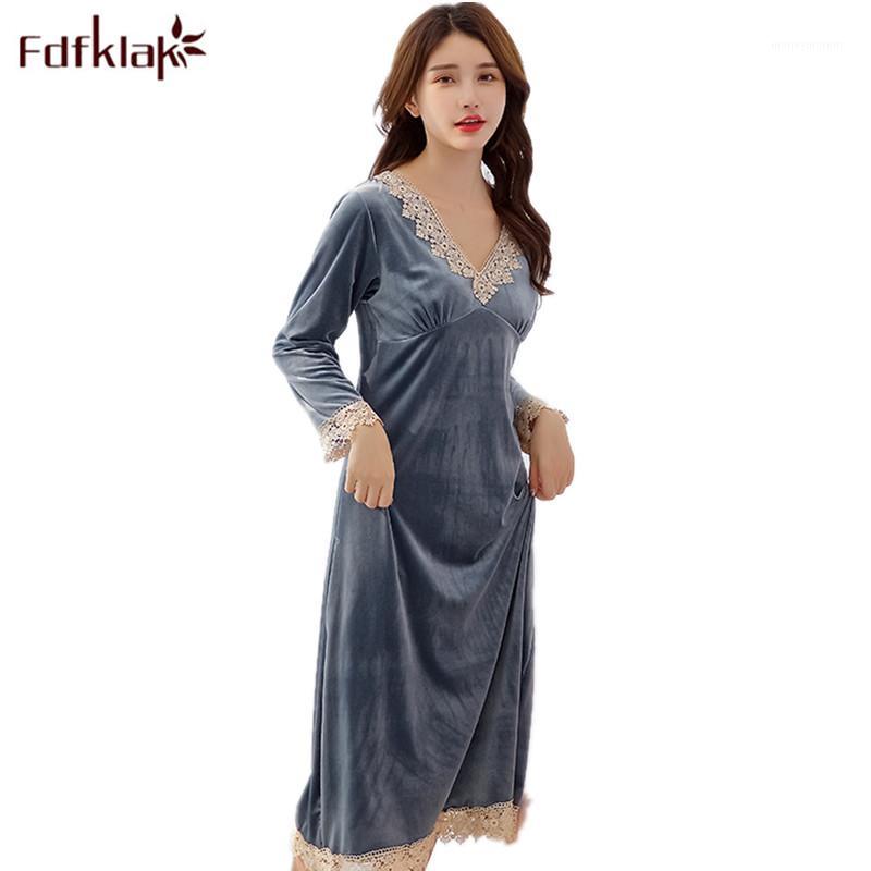 Fdfklak new autumn long sleeve nightgown sexy sleepwear Velvet night dress women nightwear pink/wine red sleeping dress Q14871, Gray
Fdfklak new autumn long sleeve nightgown sexy sleepwear Velvet night dress women nightwear pink/wine red sleeping dress Q14871, Gray