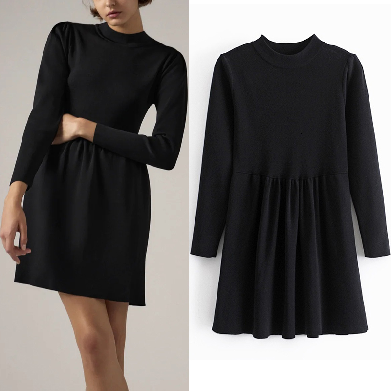 2021 New Black Knitted Short Women Autumn Winter High Neck Long Sleeve Flared Hem Jersey Mini Dress Ladies Casual Dresses Ykgq
2021 New Black Knitted Short Women Autumn Winter High Neck Long Sleeve Flared Hem Jersey Mini Dress Ladies Casual Dresses Ykgq