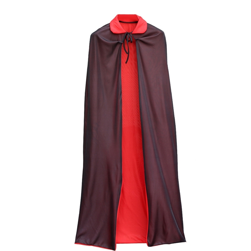 1.4m Halloween Cloak Cape Witch Wizard Cloaks Capes Black Red Vampire Cloak Cape Halloween Fancy Dress Costume Party Supplies