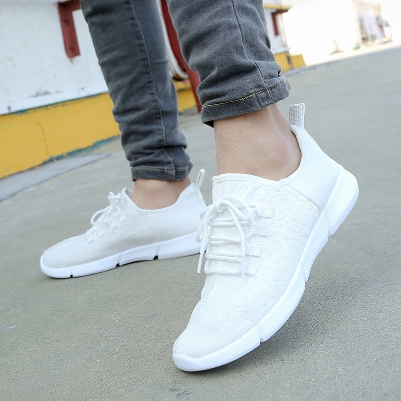 EU Led Casual Shoes USB rechargeable fiber optic shoe lightweight and durable for nights out, fitness and music festivals LJ201120