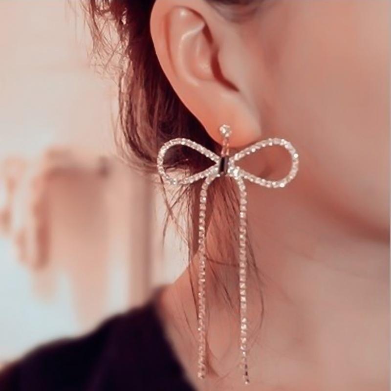 Simple Gold silvery Bow girl Earrings Lovely Hollow Tassels women Long earrings Exquisite Banquet Accessory Jewelry
Simple Gold silvery Bow girl Earrings Lovely Hollow Tassels women Long earrings Exquisite Banquet Accessory Jewelry