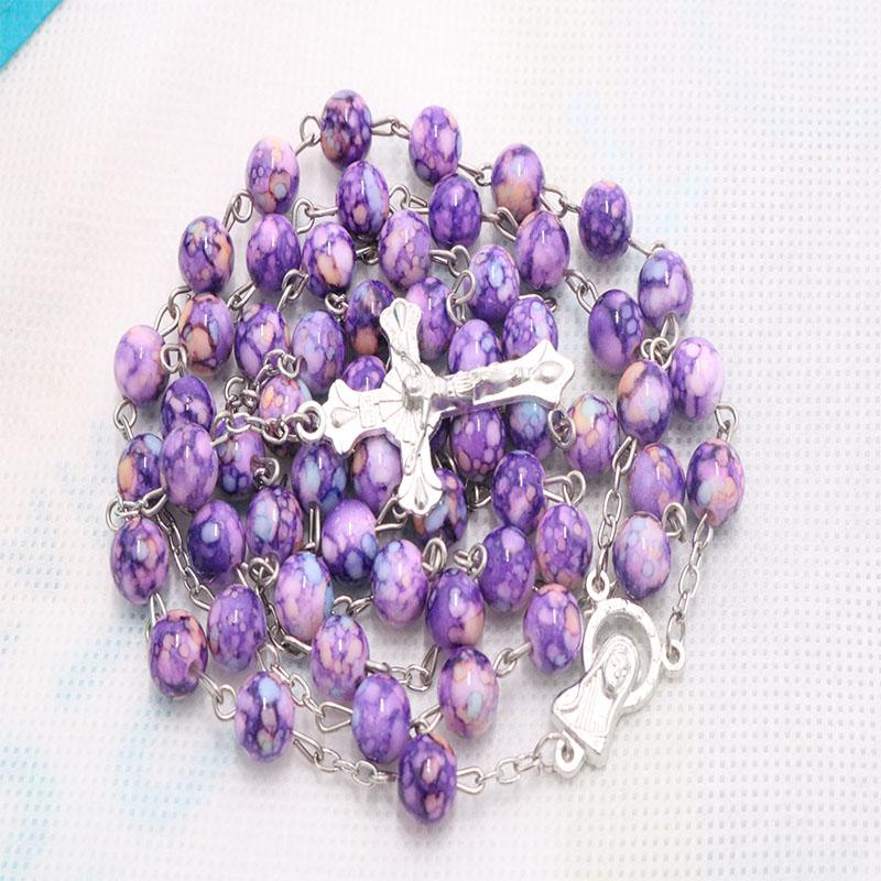 8mm Crystal Glass Imitation Rose Gold Rosary Necklace, Blue Rosary Cross Lourdes Center Necklace
8mm Crystal Glass Imitation Rose Gold Rosary Necklace, Blue Rosary Cross Lourdes Center Necklace