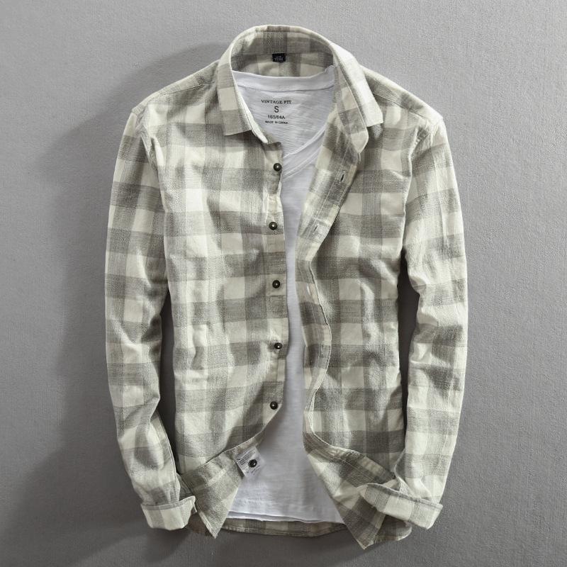 2020 mens plaid shirts long sleeved turn down collar Baggy Buttons cotton shirts for men slim fit summer casual male gray, Light gray
2020 mens plaid shirts long sleeved turn down collar Baggy Buttons cotton shirts for men slim fit summer casual male gray, Light gray