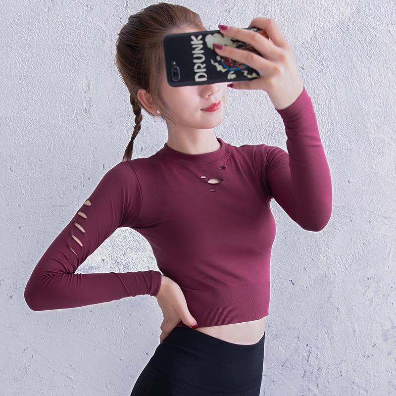 2021 New Arrival Women Yoga Shirt Long Sleeve Hollow Out Breathable Running Workout Crop Top High Elastic Fitness Stretchy Shirt1, Red
2021 New Arrival Women Yoga Shirt Long Sleeve Hollow Out Breathable Running Workout Crop Top High Elastic Fitness Stretchy Shirt1, Red