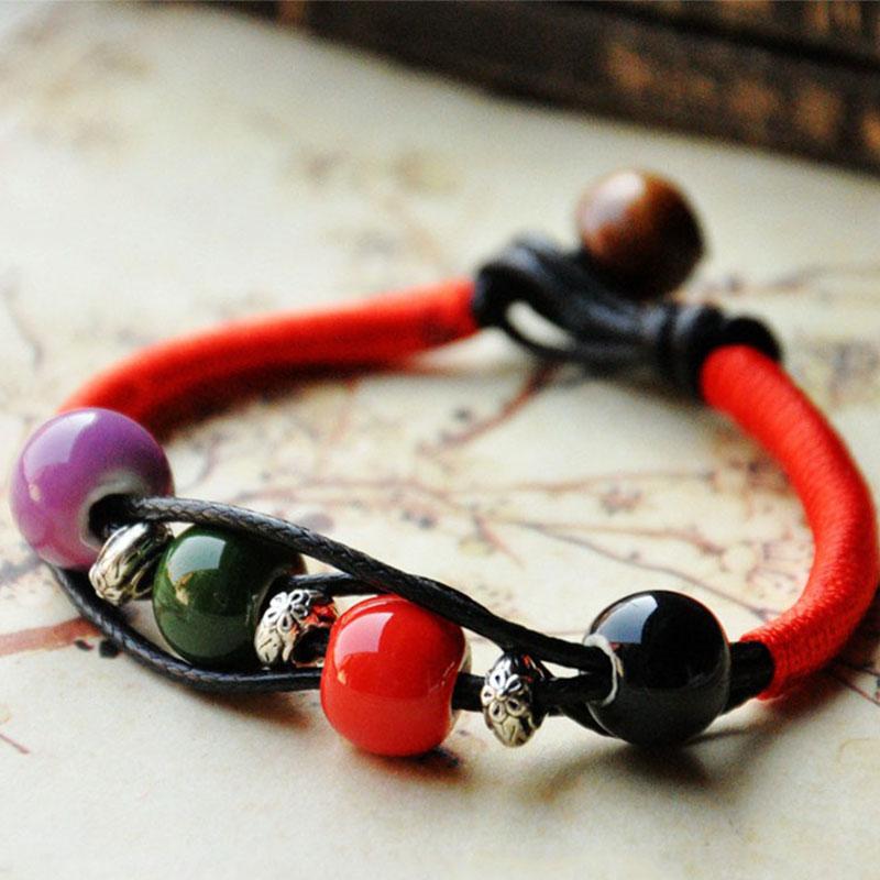 Ceramic Beaded Bracelet For Women Vintage Wood Bead Colorful Beads Charm Bracelets Ethnic Chinese Rope Knot Handmade jewelry
Ceramic Beaded Bracelet For Women Vintage Wood Bead Colorful Beads Charm Bracelets Ethnic Chinese Rope Knot Handmade jewelry