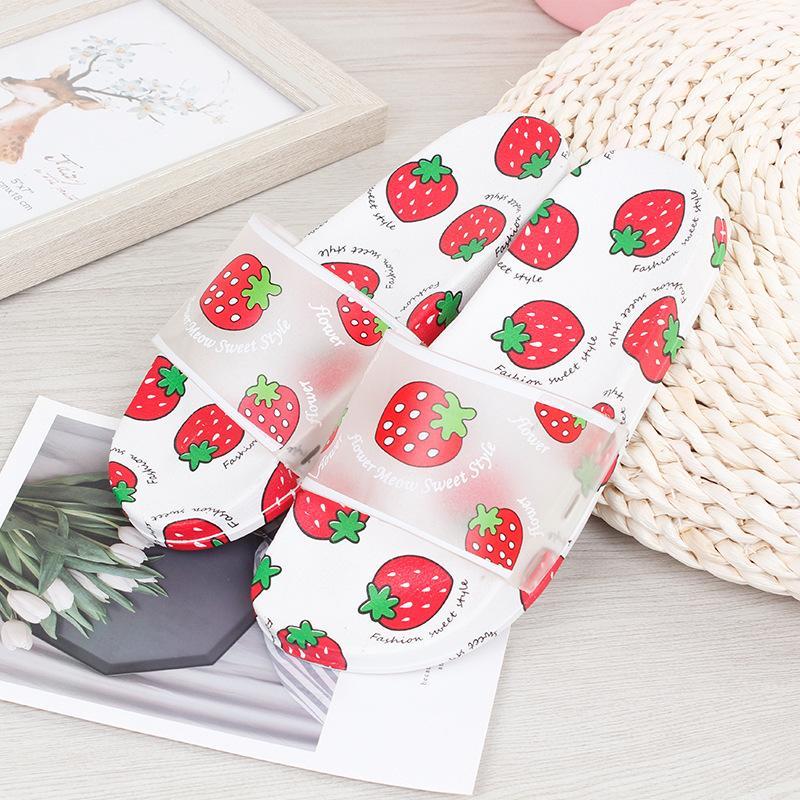 Cartoon Women Slippers Fruit Strawberry Pineapple Peach Girl Flip Flops Home Summer Beach Slides Slide1