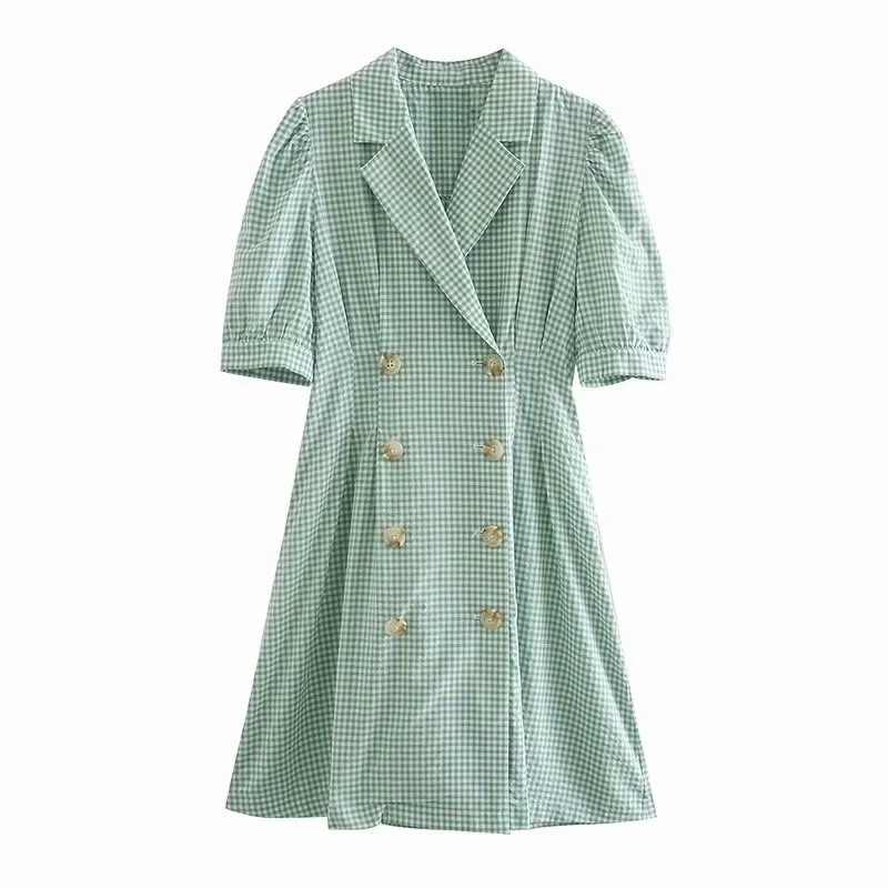 2021 New Vintage Female at Knee Height Summer Green Dress Fashionable Middle Ladies Plaid Loose Girls Dressed YCAW, Army green.
2021 New Vintage Female at Knee Height Summer Green Dress Fashionable Middle Ladies Plaid Loose Girls Dressed YCAW, Army green.