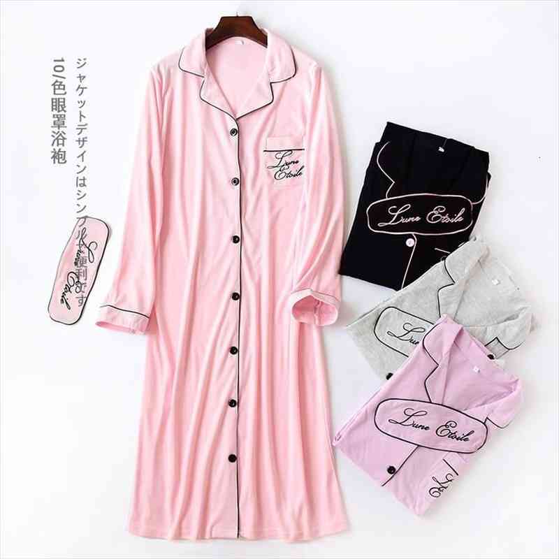 Autumn Womens Robes Sleepwear Cotton Long Nightgown Letter Embroidery Knitted Solid Dressing Gown Bathrobe Batas De Dormir Mujer, Black;red
Autumn Womens Robes Sleepwear Cotton Long Nightgown Letter Embroidery Knitted Solid Dressing Gown Bathrobe Batas De Dormir Mujer, Black;red