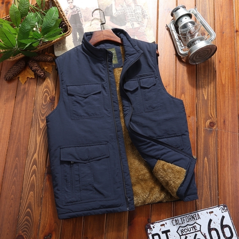 DIMUSI Winter Men Vest Casual Fleece Warm Waistcoats Mens Thermal Vests Jackets Man Army Windbreaker Sleeveless Jackets Clothing 201120
