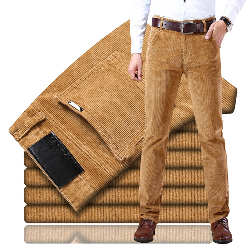 6 Color Mens Corduroy Casual Pants Autumn Winter Style Business Fashion Stretch Regular Fit Trousers Male Clothes6686 201110
