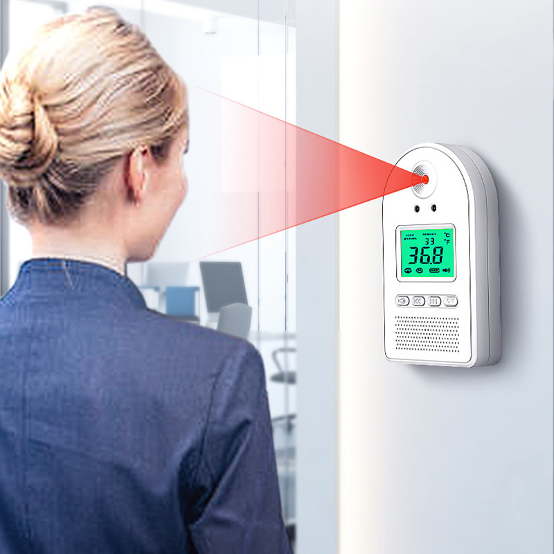 Non-contact K5 Infrared Thermometer Wall Mount Digital Electronic Intelligent Voice Broadcast Body Temperature Tester Measuring Instrument