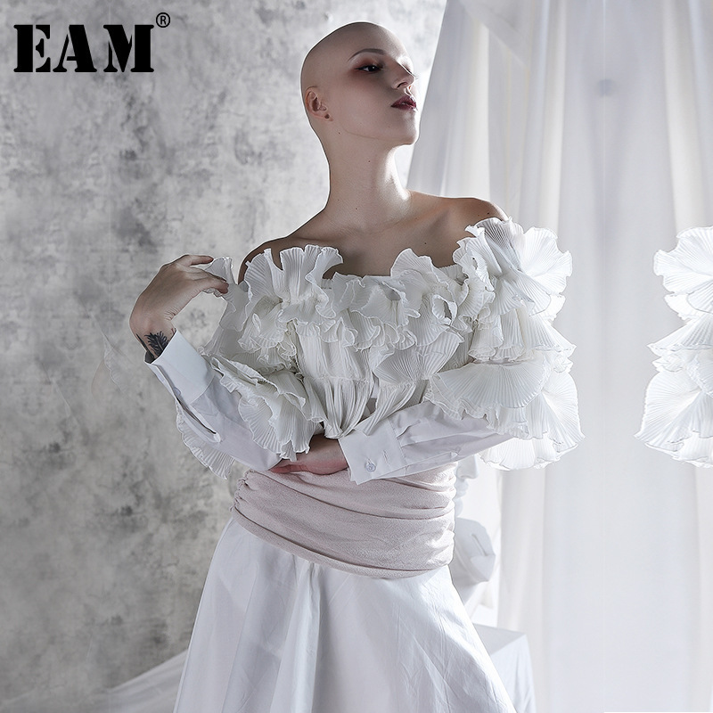 2020 New Spring Autumn Slash Neck Long Sleeve White Ruffles Split Joint Loose Temperament Shirt Women Blouse Fashion T200321
2020 New Spring Autumn Slash Neck Long Sleeve White Ruffles Split Joint Loose Temperament Shirt Women Blouse Fashion T200321