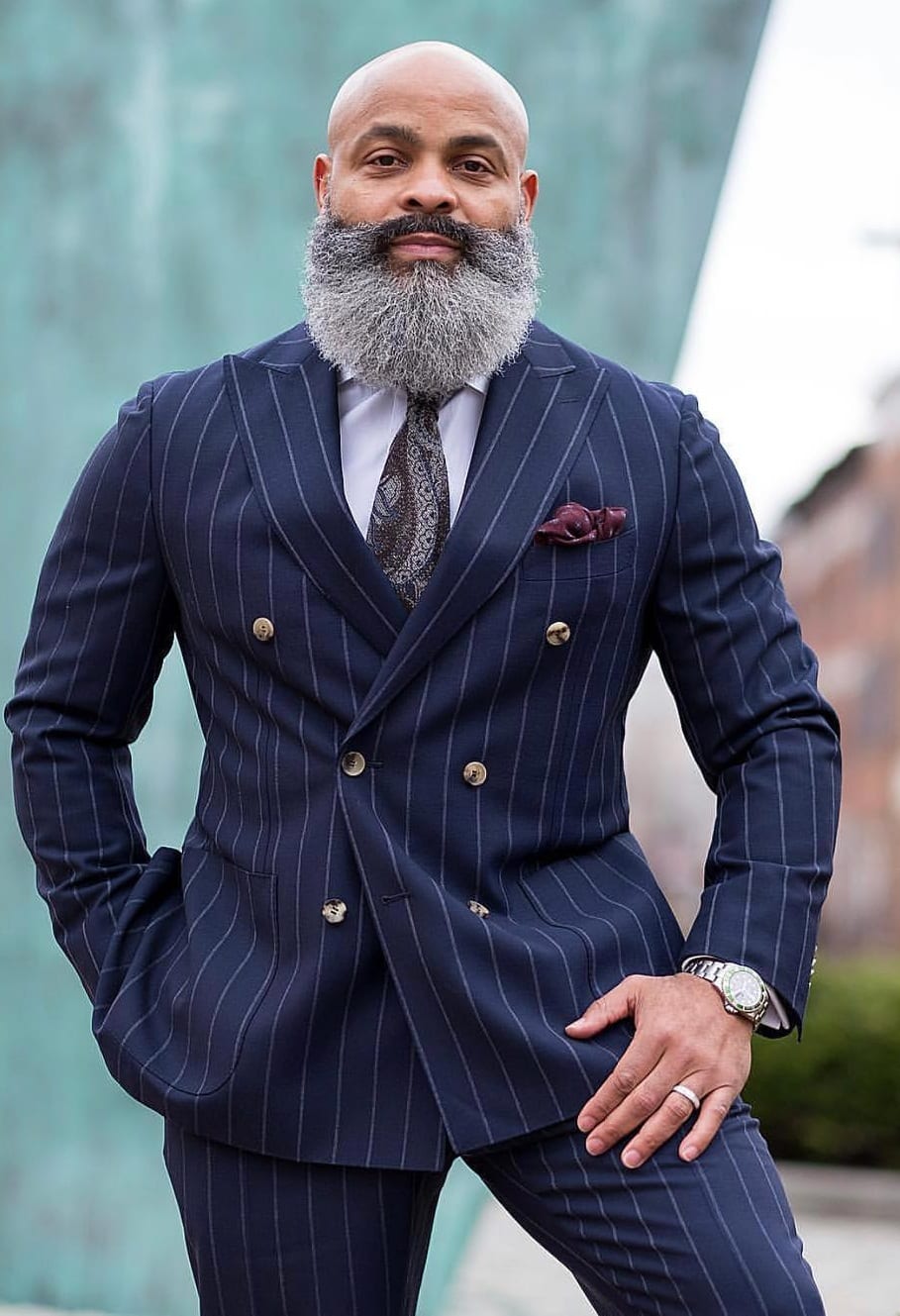 Navy Blue Striped Men Suits for Wedding Groom Tuxedo 2 Piece Custom Made Fashion Set Jacket (Jacket+Pants)