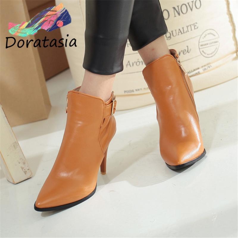 DORATASIA Sexy Women Buckle High Heels Solid Party Design Shoes Design Brand Quality Boots Women Pointed Toe Ankle Boots1, White add fur
DORATASIA Sexy Women Buckle High Heels Solid Party Design Shoes Design Brand Quality Boots Women Pointed Toe Ankle Boots1, White add fur