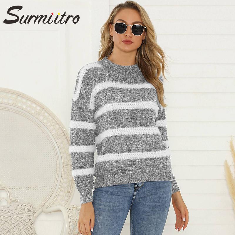SURMIITRO Knitted Warm Winter Sweater Women 2020 Lady Striped Long Sleeve Jumper Tricot Pullover Female Knitwear Tops Clothes, Dark grey
SURMIITRO Knitted Warm Winter Sweater Women 2020 Lady Striped Long Sleeve Jumper Tricot Pullover Female Knitwear Tops Clothes, Dark grey