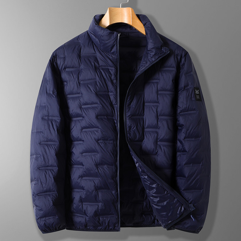 Large size 6XL 7XL 8XL Men's winter high-quality lightweight down jacket Loose men's stand-up collar warm ultra-thin jacket 201223