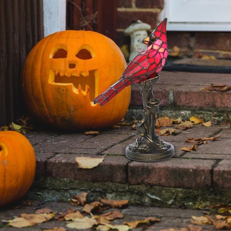 Crystal Table Lamp Cardinal Red Bird Stained Glass Night Light for Bedroom Living Room Decor 2203097688853