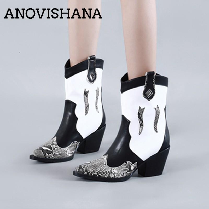 ANOVISHANA Women's Winter boots designed Wide Calf Boots block heels pointed toe slip on leather shoes Fashion Western booties, Black dan
ANOVISHANA Women's Winter boots designed Wide Calf Boots block heels pointed toe slip on leather shoes Fashion Western booties, Black dan