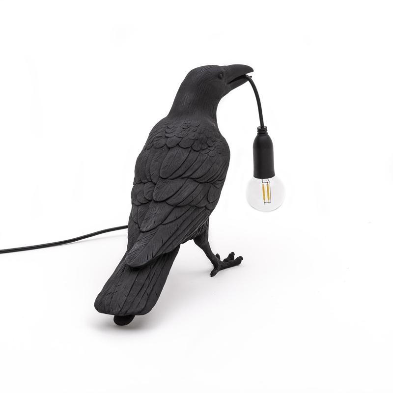 Bird Table Lamp Italian Seletti Bird Lamp Modern Resin Crow Desk for Living Room Bedroom Light Wall Sconce Home Art Decor
