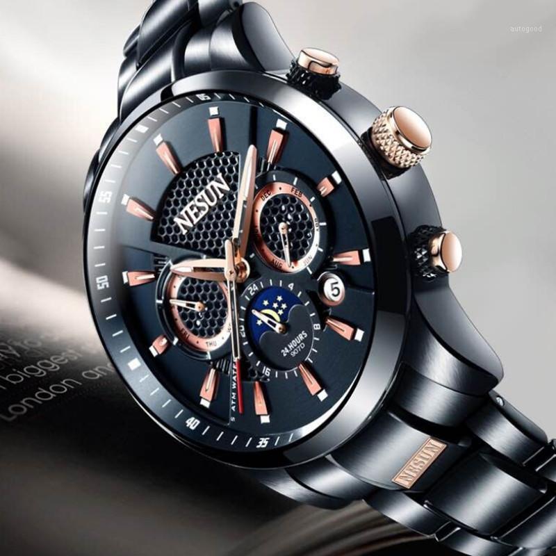 Wristwatches Hive Designer Men Brand Moon Phase Mechanical Watches Self-winding Automatic Full Steel Wrist Watch Workable 3 Eyes Montre1, Leather rose gold
Wristwatches Hive Designer Men Brand Moon Phase Mechanical Watches Self-winding Automatic Full Steel Wrist Watch Workable 3 Eyes Montre1, Leather rose gold