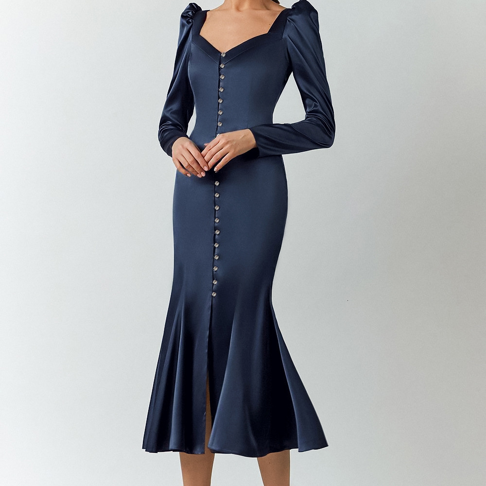 New 2021 Spring Women Ed in Sleeve Square Long Female High Waist Sexy Turmpet Hem N5cy, Blue
New 2021 Spring Women Ed in Sleeve Square Long Female High Waist Sexy Turmpet Hem N5cy, Blue