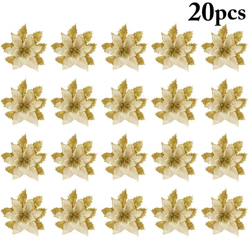20Pcs Glitter Poinsettia Flower Christmas Decor Wreath Tree Decorations Xmas Gift Party Wedding Flower Scrapbook Garlands Rattan
20Pcs Glitter Poinsettia Flower Christmas Decor Wreath Tree Decorations Xmas Gift Party Wedding Flower Scrapbook Garlands Rattan