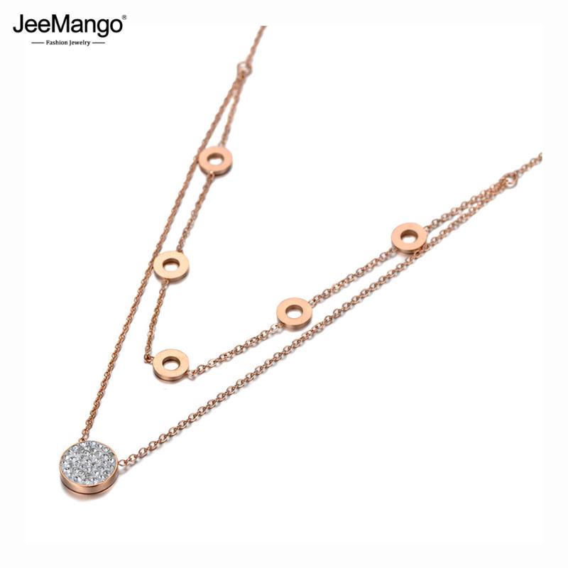 Chokers JeeMango Titanium Stainless Steel Double Layer Choker Necklaces Clay Rhinestone Geometry Circle Necklace For Women Girls JN20003
Chokers JeeMango Titanium Stainless Steel Double Layer Choker Necklaces Clay Rhinestone Geometry Circle Necklace For Women Girls JN20003