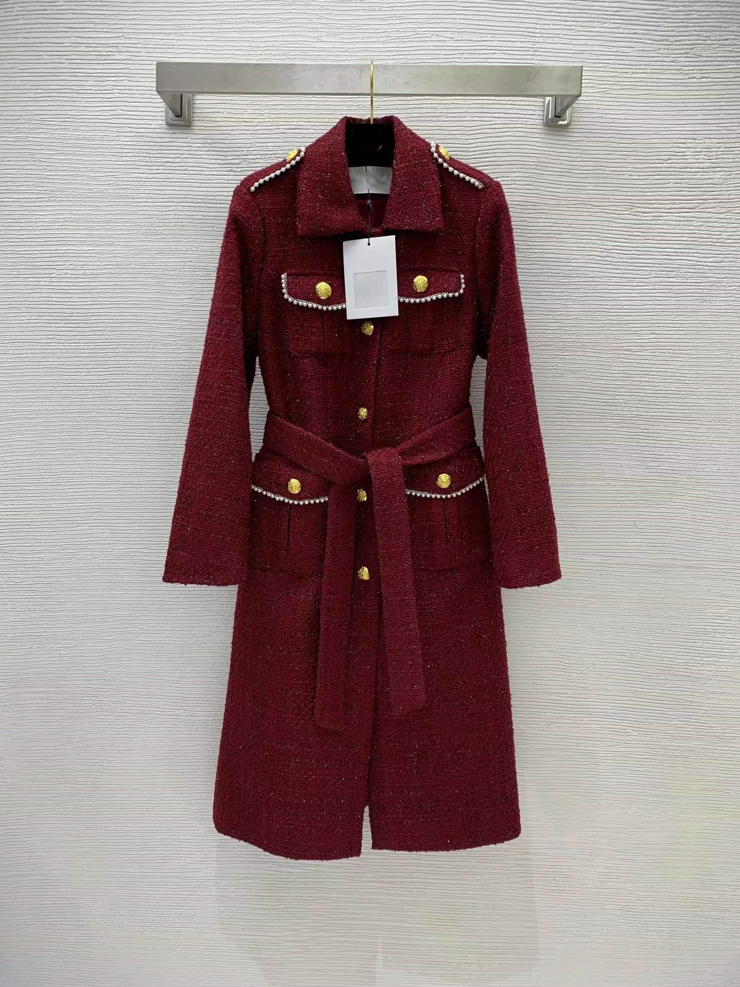 Women&#039;s Wool & Blends 2022 Spring Long Sleeve Lapel Neck Trench Coats Designer Brand Same Style Outerwear 0114-3 от DHgate WW
