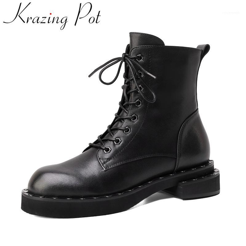 Krazing pot luxury cow leather size 40 handmade elegant brand rivet winter shoes med heel cool pearl motorcycle ankle boots L991, Black
Krazing pot luxury cow leather size 40 handmade elegant brand rivet winter shoes med heel cool pearl motorcycle ankle boots L991, Black