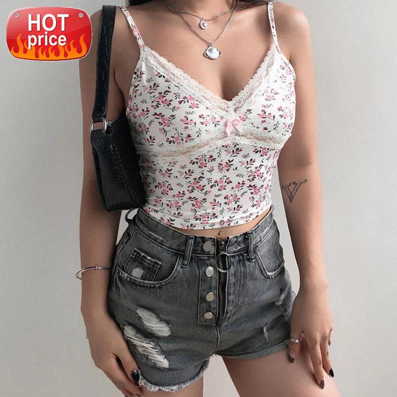 Floral Print Tank Crop Top Women Lace Patchwork Sleeveless Camis Sexy Party Clubwear V Neck Slim Rave Streetwear Tops Streetwear #iB7R, White
Floral Print Tank Crop Top Women Lace Patchwork Sleeveless Camis Sexy Party Clubwear V Neck Slim Rave Streetwear Tops Streetwear #iB7R, White