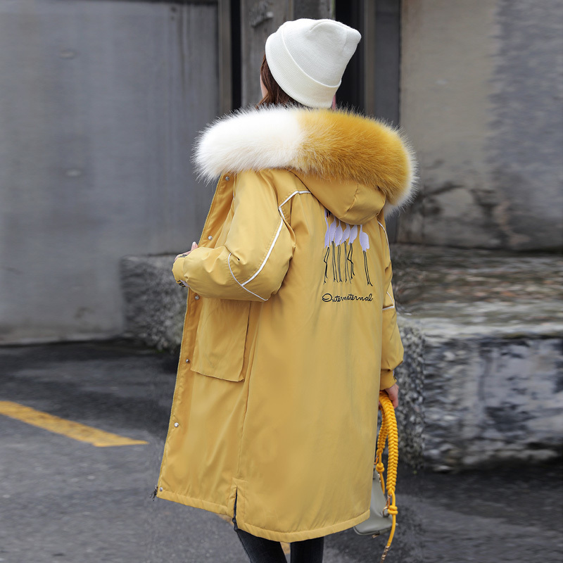 Orwindny Winter Jacket Women Long Thick Warm Parkas Women Jackets Snow Wear Large Fur Jacket Female Yellow Jackets And Coats 201027