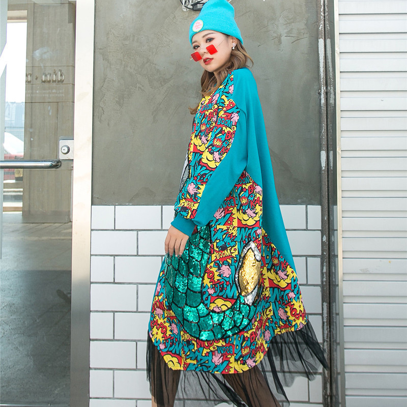 2021 Skin Sequins Shirt Dress New Woman Beauty Fish Mesh Hem Seam Long Sleeves Streetwear EC1R, Black
2021 Skin Sequins Shirt Dress New Woman Beauty Fish Mesh Hem Seam Long Sleeves Streetwear EC1R, Black