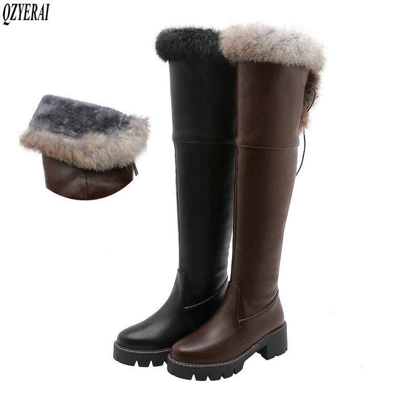 New winter style warm Knee high boots snow boots Women waterproof True fur Non-slip snow warm Women shoes Size 34-43, Black
New winter style warm Knee high boots snow boots Women waterproof True fur Non-slip snow warm Women shoes Size 34-43, Black