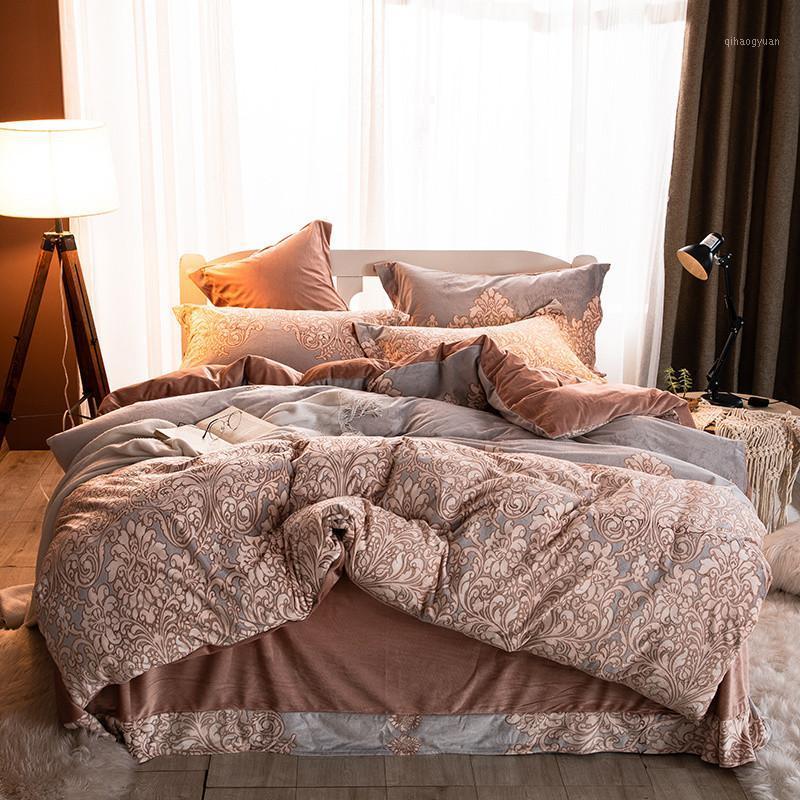 Crystal Velvet Warm 8D Carved Velvet 4 pcs Duvet Cover Bed Set Bed Sheet Pillowcases Flower World Royal Classic Brown Grey1, As pic
Crystal Velvet Warm 8D Carved Velvet 4 pcs Duvet Cover Bed Set Bed Sheet Pillowcases Flower World Royal Classic Brown Grey1, As pic