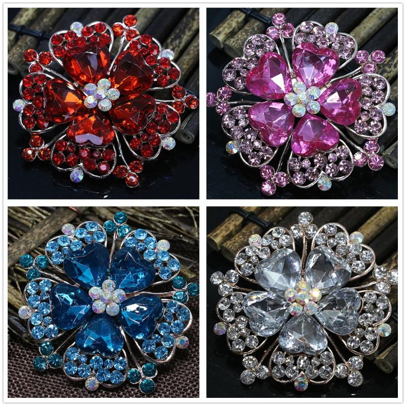 Pins, Brooches High Grade Multicolor Rhinestone Heart Crystal Flower Pins Broches Elegant Rose Gold-color Jewelry I
Pins, Brooches High Grade Multicolor Rhinestone Heart Crystal Flower Pins Broches Elegant Rose Gold-color Jewelry I