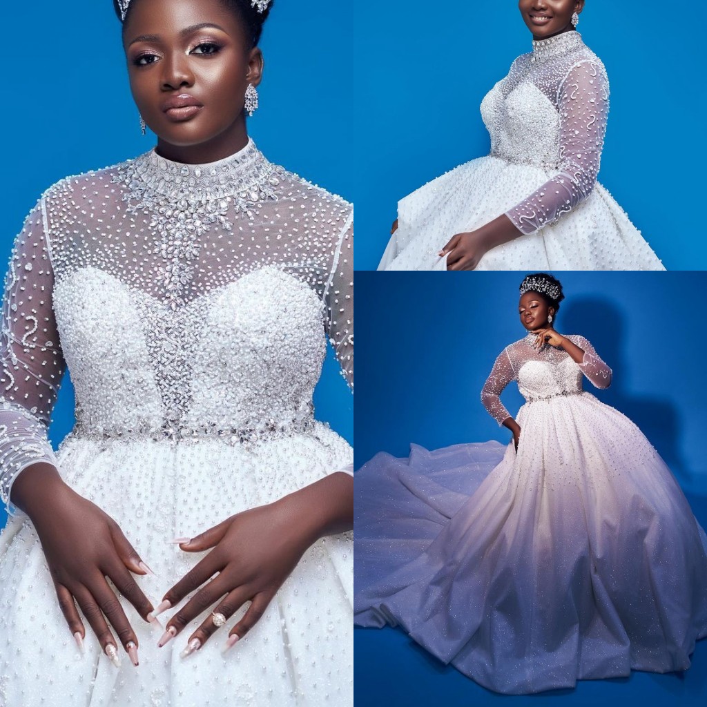 Bride Gowns 2022 Arabic Dubai Luxury Sequin Bridal Wedding Dresses Pearls Crystal Sheer High Neck African New Robe De Mariee, Ivory
Bride Gowns 2022 Arabic Dubai Luxury Sequin Bridal Wedding Dresses Pearls Crystal Sheer High Neck African New Robe De Mariee, Ivory