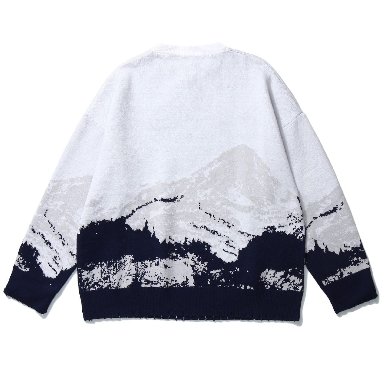 Snow Mountain Men Knitted Sweater Harajuku Men Clothing Hip Hop Pullover Men Streetwear Sweater Oversize Loose Knitwear 201224