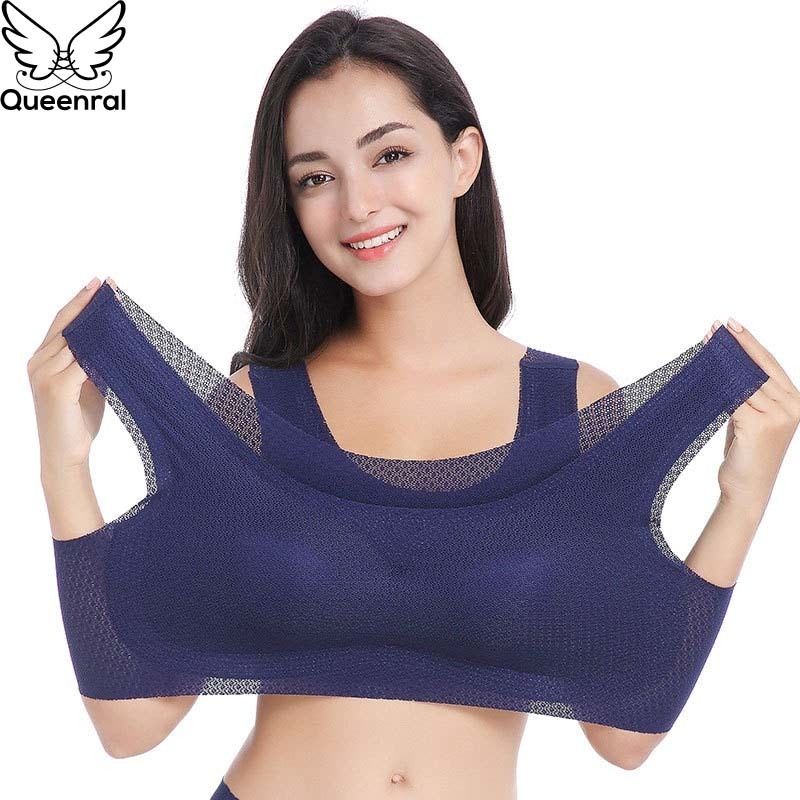 Queenral Seamless Women Bras Plus Size Bra 3XL 4XL 5XL 6XL Brassiere Push Up Bralette Large Size Active Bra Wire free Underwear 201202