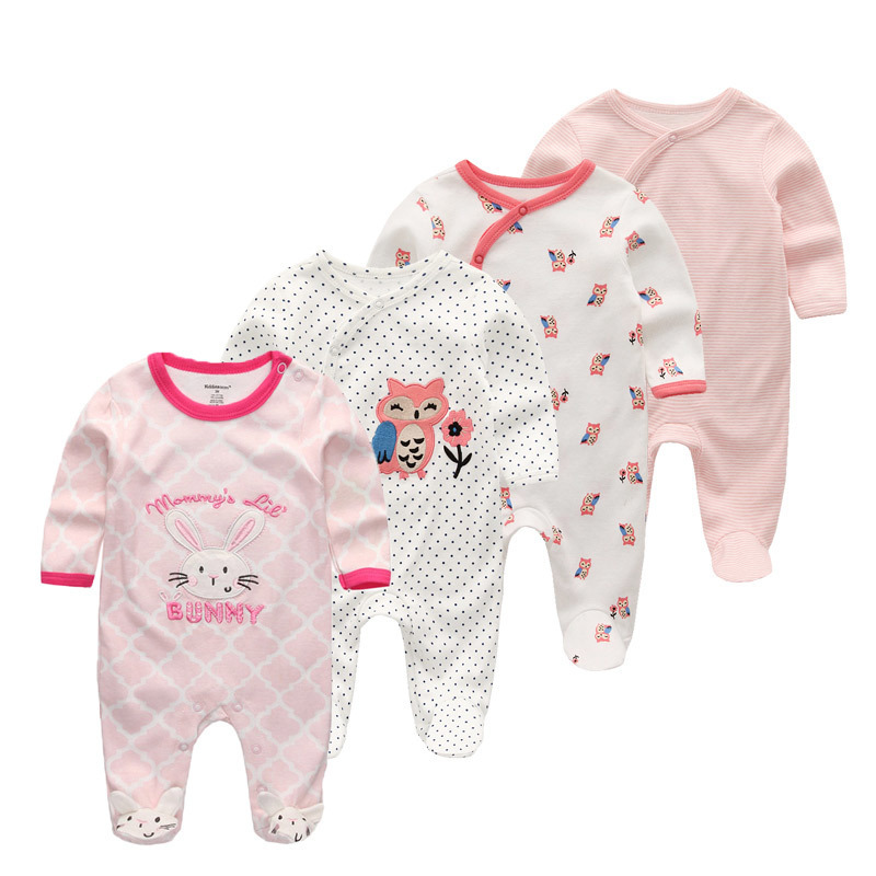 4 PCS/lot Kids Boys Girls Clothes Baby Pajamas springShort Sleeve Set Cartoon Children's Sleepwear LJ200827