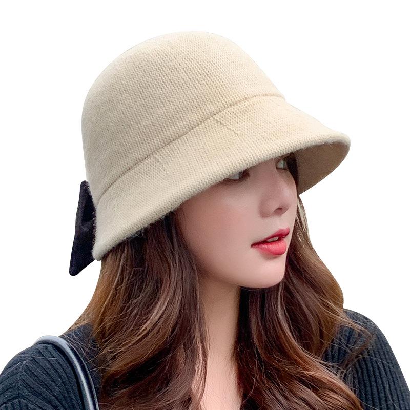 Spring Autumn Women's Hats Fashion Dome Short Brim Knitted Bucket Hat Imitation Cashmere Bow Short Brimmed Fisherman's Hat, Black
Spring Autumn Women's Hats Fashion Dome Short Brim Knitted Bucket Hat Imitation Cashmere Bow Short Brimmed Fisherman's Hat, Black