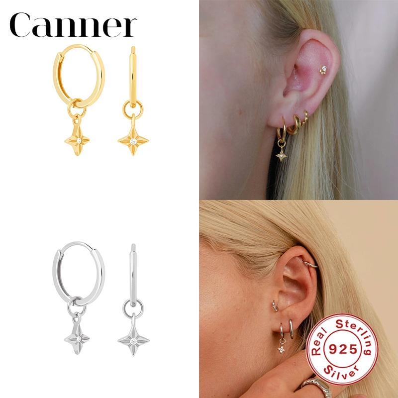 Hoop & Huggie Canner 925 Sterling Silver Earrings For Women Four Pointed Star Inlaid Diamond Zircon Hoops Fine Jewelry Pendientes W5
Hoop & Huggie Canner 925 Sterling Silver Earrings For Women Four Pointed Star Inlaid Diamond Zircon Hoops Fine Jewelry Pendientes W5