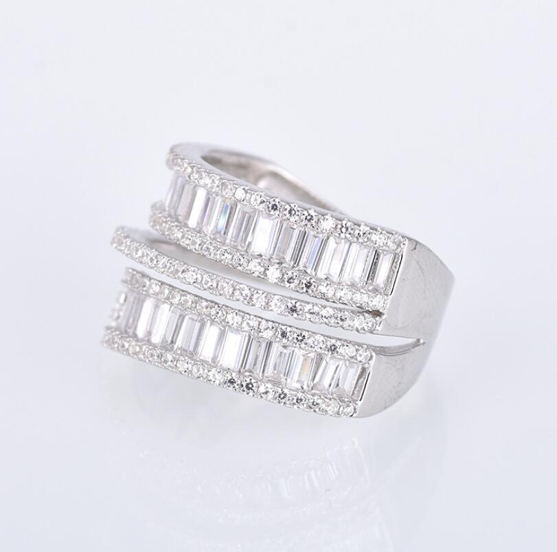 Sterg Sier Cross Ring with Topaz Cubic Zirconia for Women Wedding Eternity Band