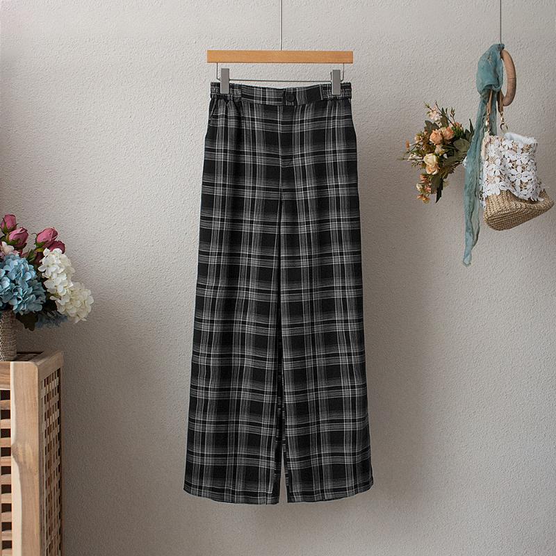 2020 Spring Autumn New Retro Plaid Trousers Straight Leg Loose Casual Cotton Women's Pants, Black
2020 Spring Autumn New Retro Plaid Trousers Straight Leg Loose Casual Cotton Women's Pants, Black