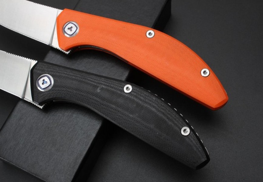 Shigov Sieg satin D2 blade G10 handle 58-60HRC pocket folding knife Hunting camping survival tool knives Xmas gift a1640