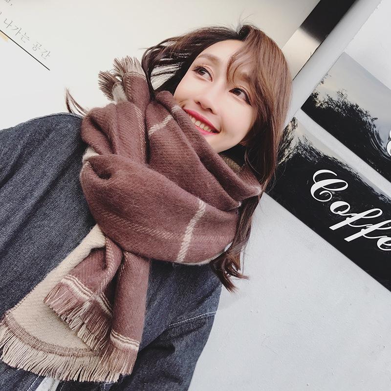 Scarves Warm Women's Scarf Thickened In Autumn And Winter Shawl Imitation Cashmere Long Double Side Plaid Versatile Neck
Scarves Warm Women's Scarf Thickened In Autumn And Winter Shawl Imitation Cashmere Long Double Side Plaid Versatile Neck