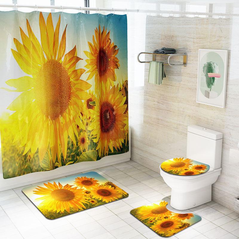 Russian sunflower Print Shower Curtain 4 Piece Carpet Set Toilet Cover Bath Mat Cushion Cover Bathroom Curtain 12 Hooks
Russian sunflower Print Shower Curtain 4 Piece Carpet Set Toilet Cover Bath Mat Cushion Cover Bathroom Curtain 12 Hooks