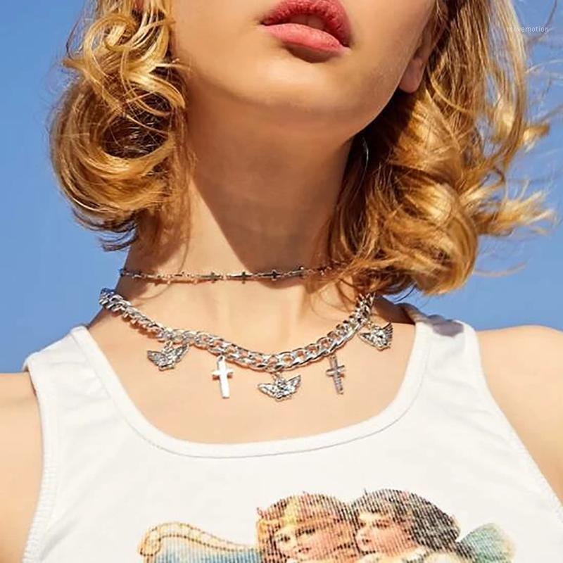 Goth Jewelry women cuban link chain cross cupid necklace set harajuku metal choker collar grunge aesthetic accessories1
Goth Jewelry women cuban link chain cross cupid necklace set harajuku metal choker collar grunge aesthetic accessories1
